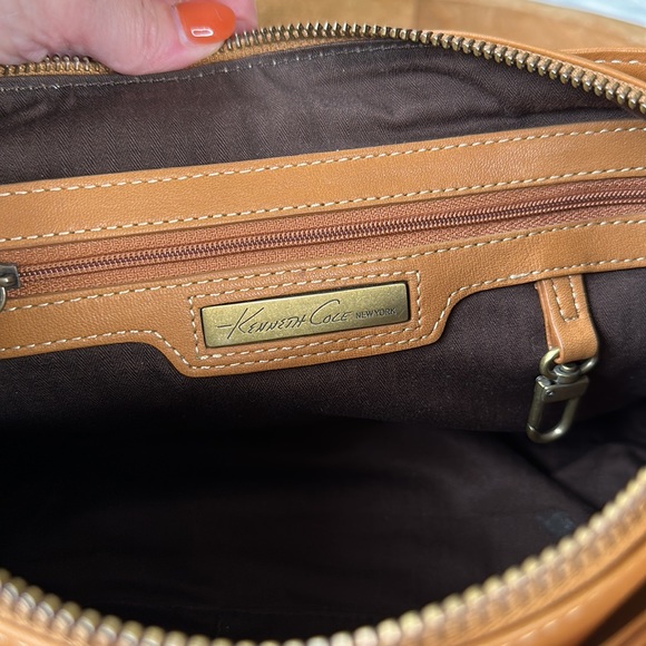 KENNETH COLE New York Camel Tan Leather Studded Bag - Picture 11 of 16